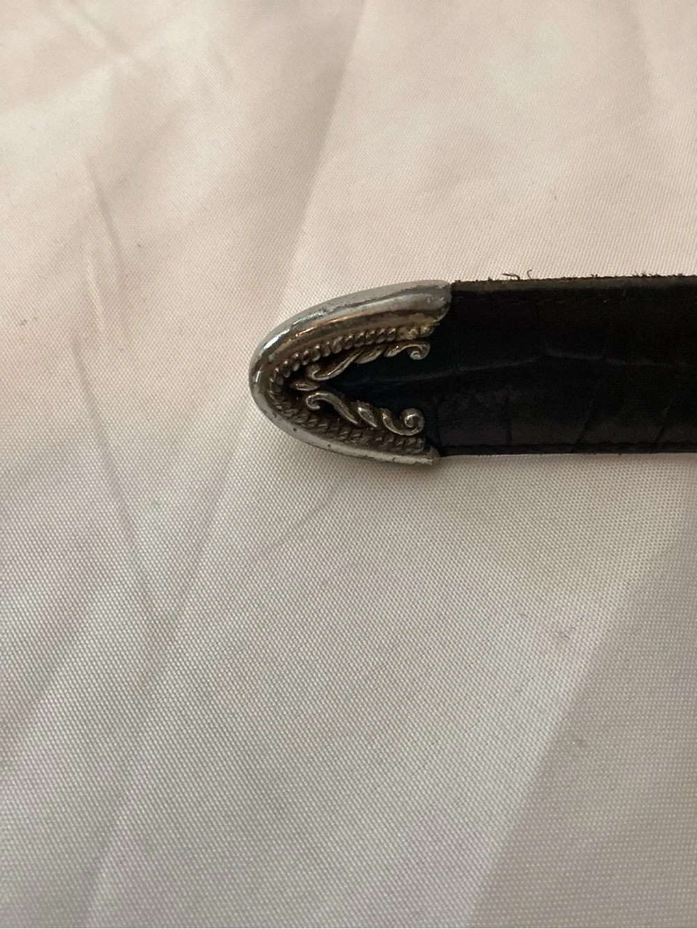 Brighton Reversible Brown/Black Croc-Embossed Leather Belt with Silver Buckle XL